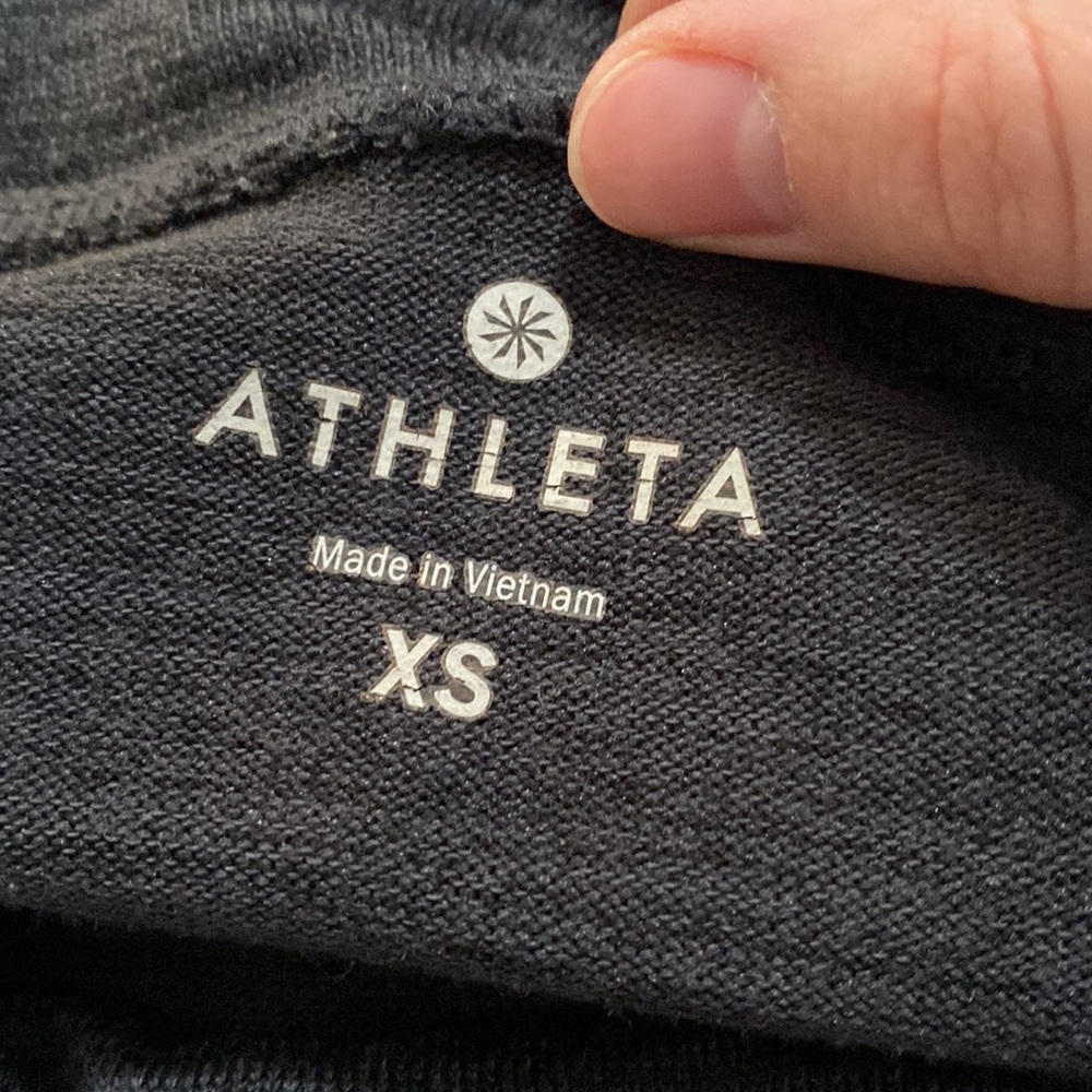 Athleta Blissful charcoal space dye drawstring cowlneck sweatshirt size XS - Picture 9 of 13